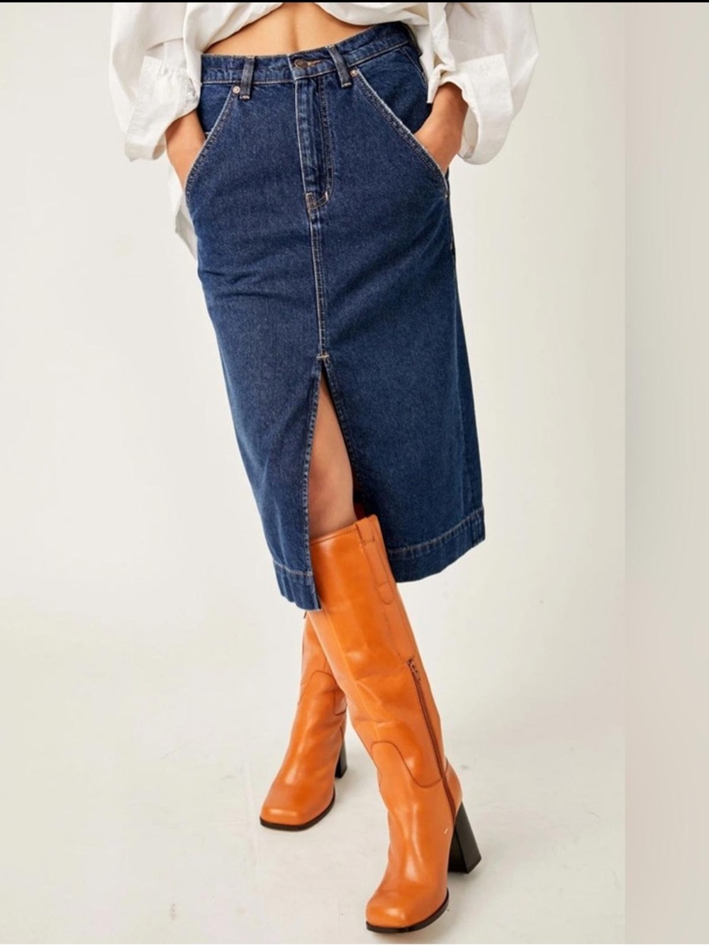 🔔9263. We The Free Wild Roses Midi Skirt